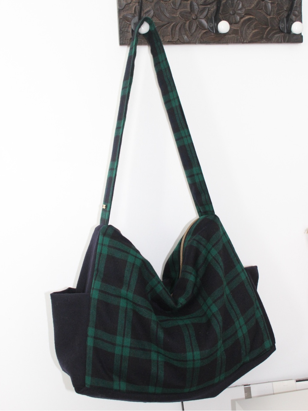 Green and blue Plaid tote Bag